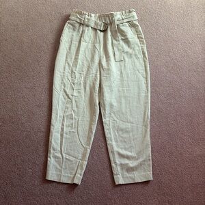 Ann Taylor Striped White and Cream Pants Size M